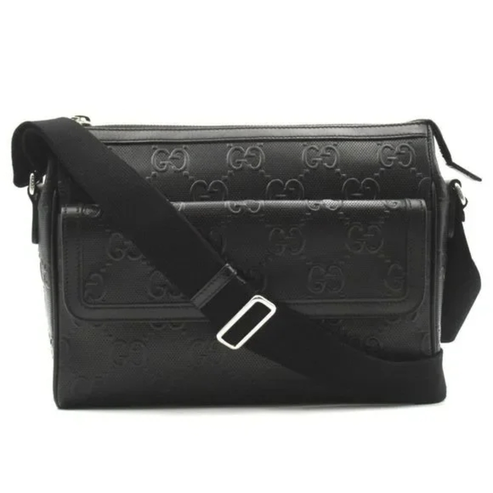 Gucci Black GG Pattern Messenger Bag - Picture 3 of 11